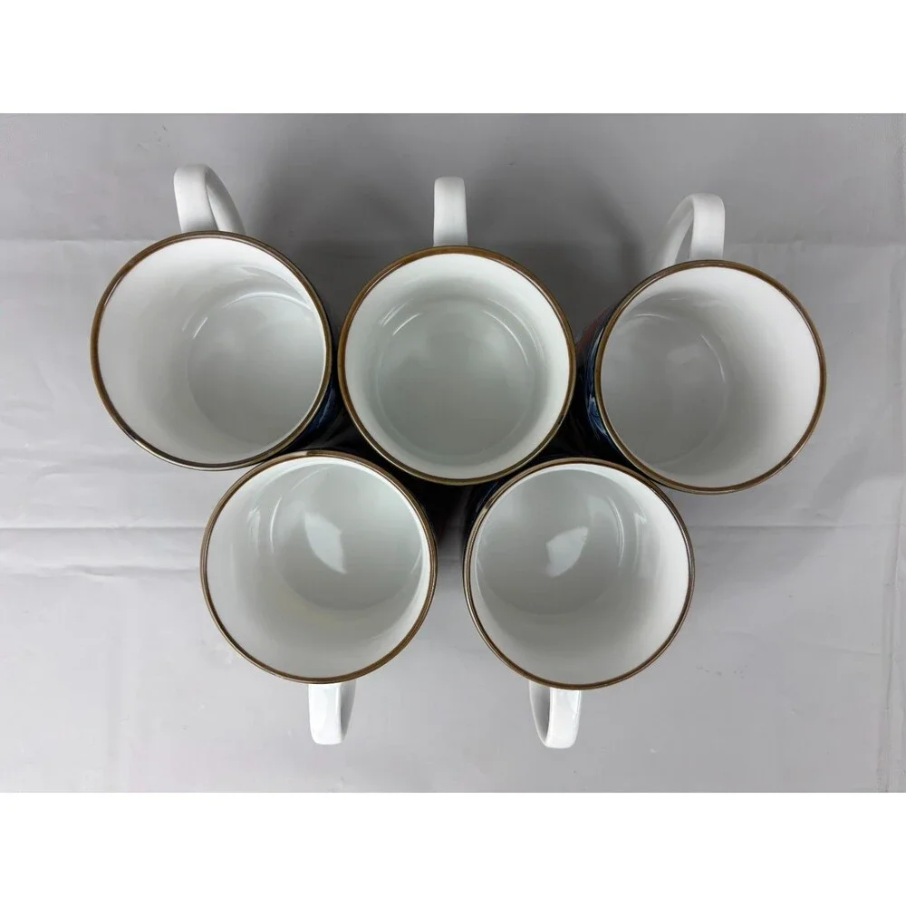 Williams Sonoma Cup & Saucer (set of 5) Red Cherries, White, Blue, WSO22